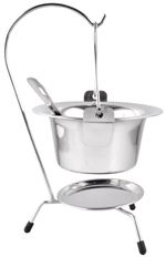 Serving Set MagicHome, 800 ml, stainless steel, mini cauldron with stand and ladle