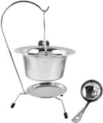 Serving Set MagicHome, 800 ml, stainless steel, mini cauldron with stand and ladle