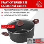 Hrniec MagicHome Black Marble Line, 20 cm, 2200 ml, s pokrievkou