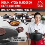 Hrniec MagicHome Black Marble Line, 20 cm, 2200 ml, s pokrievkou