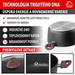 Hrniec MagicHome Black Marble Line, 20 cm, 2200 ml, s pokrievkou