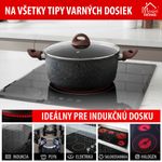 Pot MagicHome Black Marble Line, 20 cm, 2200 ml, with lid