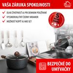 Fazék MagicHome Black Marble Line, 20 cm, 2200 ml, fedővel