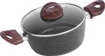 Pot MagicHome Black Marble Line, 20 cm, 2200 ml, with lid