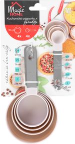Mérőkanál és mérőpohár MagicHome, konyhai, 8 db-os készlet, 2,5 ml - 236 ml