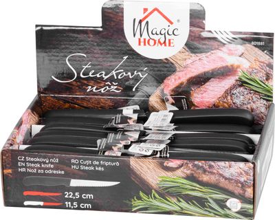 Kés MagicHome, konyhai, steakhez, fogazott, 22.5 cm, Sellbox 30 db