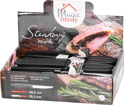 Kés MagicHome, konyhai, steakhez, fedővel, fogazott, 20.5 cm, Sellbox 30 db