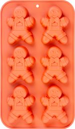 Sütőforma MagicHome, karácsonyi, szilikon, 6 darab mézeskalács figura, 29,5x17,5x2,7 cm