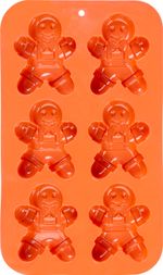 Sütőforma MagicHome, karácsonyi, szilikon, 6 darab mézeskalács figura, 29,5x17,5x2,7 cm