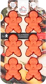 Baking Pan MagicHome, for baking, Christmas, silicone, 6 gingerbread man figures, 29.5x17.5x2.7 cm