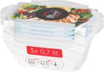 Edény MagicHome Lunchbox szett YH416, téglalap alakú, 3 db-os szett, 700 ml, 172x115x71 mm