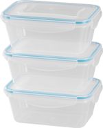 Ételhordó MagicHome Lunchbox szett YH376, téglalap alakú, 3 db, 1000 ml, 189x131x77 mm
