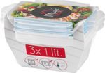 Ételhordó MagicHome Lunchbox szett YH376, téglalap alakú, 3 db, 1000 ml, 189x131x77 mm