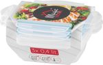 Dóza MagicHome Lunchbox set YH375, obdĺžniková, sada 3 ks, 400 ml, 162x111x51 mm