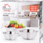Tálka MagicHome, rozsdamentes acél, 18-22-26 cm, 3 db-os készlet