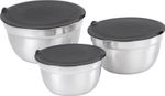 Bowl MagicHome, stainless steel, with lid, 14-16-18 cm, set of 3 pcs