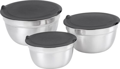 Tál MagicHome, rozsdamentes acél, fedővel, 14-16-18 cm, készlet 3 db
