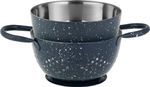 Cedník s misou MagicHome, 15,5 cm, s rúčkou, okrúhle otvory, nerez, sada 2 ks