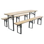 Beer Set DORTMUND Standard3, table 175x46x77 cm, 2x bench 175x23x47 cm, wood 25 mm