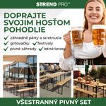 Beer set DORTMUND Standard3, table 175x46x77 cm, 2x bench 175x23x47 cm, wood 25 mm