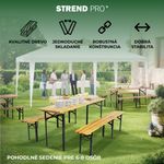 Beer set DORTMUND Standard3, table 175x46x77 cm, 2x bench 175x23x47 cm, wood 25 mm