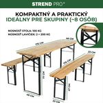 Beer set DORTMUND Standard3, table 175x46x77 cm, 2x bench 175x23x47 cm, wood 25 mm