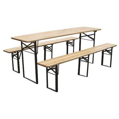 Beer Set DORTMUND Medium3, table 200x50x77 cm, 2x bench 200x25x47 cm, wood 27 mm