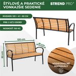 Bench KIMBRA, garden, 120x41x82 cm, steel/plastic