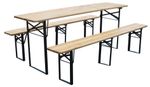 Sörpad készlet DORTMUND Max, asztal 220x70x75 cm, 2x pad 220x25x47 cm, fa 27 mm