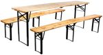 Beer set DORTMUND Max3 Slim, table 220x50x76.5 cm, 2x bench 220x25x46.5 cm, wood 27 mm