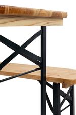 Garnitúra sör DORTMUND Mini3, asztal 117x56x76,5 cm, 2x pad 117x25x46,5 cm, fa 27 mm