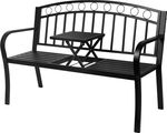 Bench PEGI, garden with stool, metal 127x53x84 cm