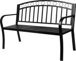 Bench PEGI, garden, with small table, metal, 127x53x84 cm