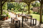 Garden Set GARDIVA, table 118x58x75.5 cm, 2x bench 108x25x45 cm