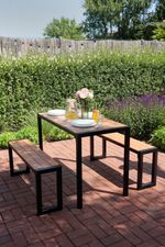 Set GARDIVA záhradný, stôl 118x58x75,5 cm, 2x lavička 108x25x45 cm