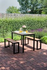 Garden Set GARDIVA, table 118x58x75.5 cm, 2x bench 108x25x45 cm