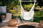Chair GREKO, rocking, garden, hanging, natural, beige, 150x120 cm