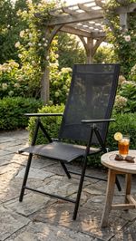 Chair MININI, black, garden, adjustable, 56x71x106 cm