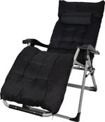 Lounger POHO, black, adjustable, 65x160x110 cm