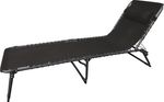 Lounger VERACRUZ, black, adjustable, 190x58x28 cm