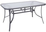 Table LEQ GREGORY ShadowGray, 140x80x72 cm, glass 5 mm