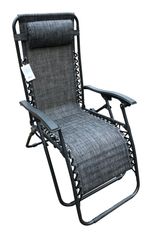 <p>Lounger CAROLINA, gray, adjustable, 177x66x113 cm</p>