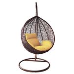 Chair BORNEO NATURAL, max. 150 kg, PE rattan, rocking, garden, with cushions