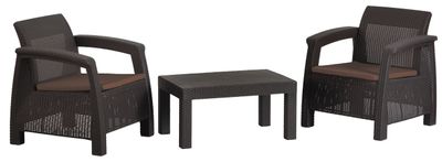 <p>Terrace set CAYMAN, Mocca beige, table, armchair 1+1</p>