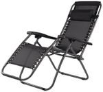 <p>Lounger CAROLINA, black, adjustable, 177x66x113 cm</p>
