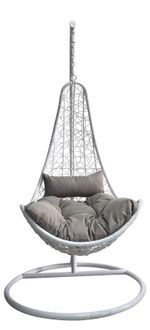 Fotel JAWA, max. 120 kg, PE rattan, hintázó, kerti, párnával és ülőpárnával