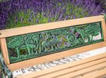 Bench MINI JUMANJI, garden, metal/wood, small, 82x39x50 cm