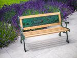 Bench MINI JUMANJI, garden, metal/wood, small, 82x39x50 cm