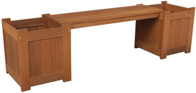 <p>Bench LEQ GURRE, 174x45x40 cm, wooden, 2 flowerpots</p>