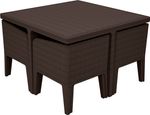 Terrace set Allibert COLUMBIA, whiskey brown/mushroom, table, 4x armchair